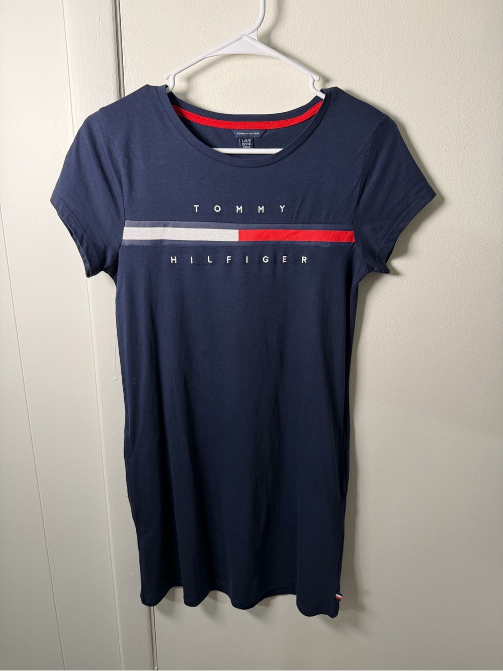 Tommy Hilfiger Navy Logo Tee Dress w/pockets - Girls